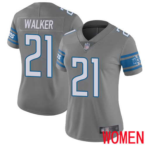 Detroit Lions Limited Steel Women Tracy Walker Jersey NFL Football #21 Rush Vapor Untouchable->women nfl jersey->Women Jersey